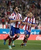 14-15スペイン1部リーグ第6節、アトレティコ・マドリード（Atletico de Madrid）対セビージャFC（Sevilla FC）。得点を挙げ歓喜するアトレティコ・マドリードのラウル・ガルシア（Raul Garcia、2014年9月27日撮影）。(c)AFP/DANI POZO
