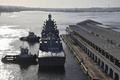 キューバの首都ハバナに停泊するロシア海軍のフリゲート艦「アドミラル・ゴルシコフ」（2019年6月24日、資料写真）。(c)ADALBERTO ROQUE / AFP