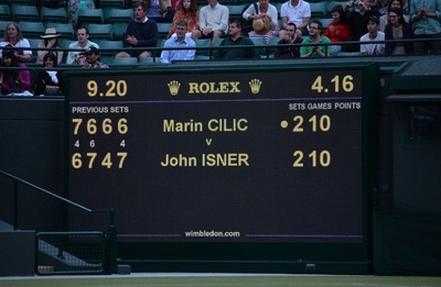 長丁場のチリッチ対イズナー戦は日没サスペンデッド、ウィンブルドン選手権