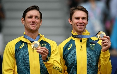 豪のエブデン/ピアーズ組が金 パリ五輪テニス男子複