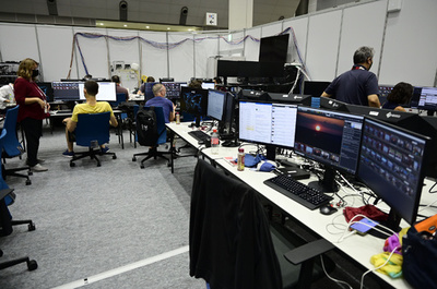 バランスボール、カフェイン、ずらりとカメラ…AFPの五輪取材拠点