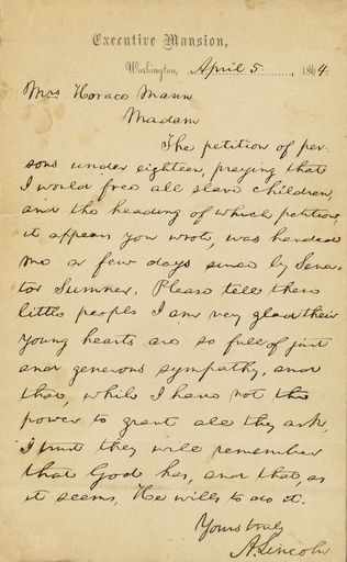 リンカーンの書簡「奴隷解放は神の意志」、3億5千万円で落札