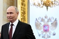 ロシア・モスクワのクレムリンで就任式に臨むウラジーミル・プーチン大統領。スプートニク提供（2024年5月7日提供）。(c)Sergei BOBYLYOV / POOL / AFP