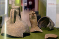 古代ローマ帝国の食をテーマとした、ローマ市内アラ・パキス博物館の展示（2015年7月25日撮影）。(c)AFP/TIZIANA FABI