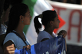 イタリア・ローマ（Rome）で政府のロマ人強制指紋採取政策に抗議するロマ人の少女たち（2008年7月10日撮影）。(c)AFP/FILIPPO MONTEFORTE