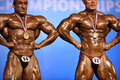 中国南部の広州（Guangzhou）で第46回アジア世界ボディービル選手権（Asian Bodybuilding and Physique Sports Championships）が開催されている。アジア20か国から200人を超す選手が大会に集まった（2012年9月23日撮影）。(c)AFP