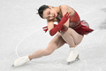 北京冬季五輪フィギュアスケート団体戦で、女子フリースケーティングの演技を行う中国の朱易（2022年2月7日撮影）。(c)Anne-Christine POUJOULAT / AFP