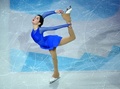 世界フィギュアスケート選手権、エキシビション。演技に臨むエフゲニア・メドベデワ（2016年4月3日撮影）。(c)AFP/Timothy A. CLARY