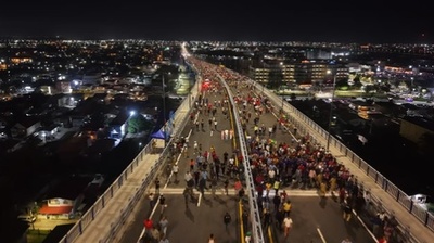 中国企業が建設 ガイアナ・新デメララ川橋開通