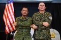 フィリピン・マニラの基地で開かれた米比両軍による年次合同演習の開始式（2023年4月11日撮影）。(c)TED ALJIBE / AFP