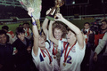 1991年のサッカー女子W杯中国大会を制した米国代表（1991年11月30日撮影）。(c)Thomas CHENG / AFP