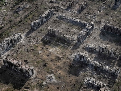 ウ軍、要衝チャソフヤールの航空写真公開 ロシアが東端制圧