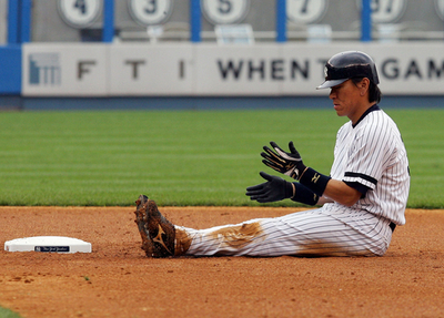 松井秀喜 4打数1安打で連続試合安打を14に伸ばす