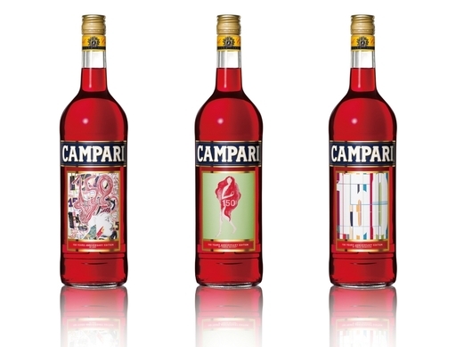 Campari 150周年記念ラベル 3本セット カンパリ誕生150周年、3組のアーティストとコラボ 写真4枚 国際