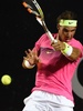 テニス、リオ・オープン男子シングルス準決勝。リターンを狙うラファエル・ナダル（2015年2月21日撮影）。(c)AFP/VANDERLEI ALMEIDA