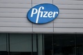 米製薬大手ファイザーのロゴ（2020年12月3日撮影）。(c)Kenzo TRIBOUILLARD / AFP