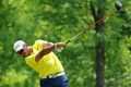 男子ゴルフのメジャー第2戦、第105回全米プロゴルフ選手権最終日。4番でティーショットを打つ松山英樹（2023年5月21日撮影）。(c)Kevin C. Cox/Getty Images/AFP