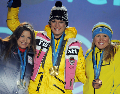 リーシュ 女子スーパー複合で金、バンクーバー冬季五輪
