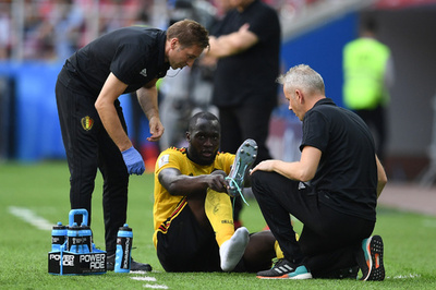 ルカクが大一番イングランド戦欠場か、チュニジア戦で足首負傷