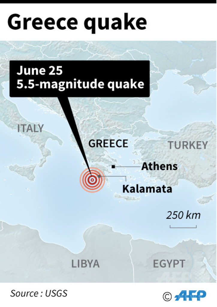 ギリシャ南部沖合でm5 5の地震 写真1枚 国際ニュース Afpbb News