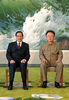 2007年10月17日、平壌（Pyongyang）で撮影された北朝鮮を訪問中のベトナム共産党のノン・ドク・マイン（Nong Duc Manh）書記長（左）と金正日（Kim Jong Il）総書記。(c)AFP/KCNA via KNS