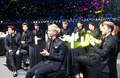 韓国、ソウル（Seoul）のソウル・オリンピック公園（Seoul Olympic Park）で開催された「第3回ガオンチャート・K-POP・アワード（Gaon Chart K-POP Awards）」に出席した、アイドルグループ「EXO （エクソ）」（2014年2月12日撮影）。(c)STARNEWS