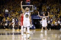 17-18NBA、プレーオフ・ウエスタンカンファレンス決勝（7回戦制）、ゴールデンステイト・ウォリアーズ対ヒューストン・ロケッツ。35得点を記録したゴールデンステイト・ウォリアーズのステフェン・カリー（2018年5月20日撮影）。(c)Ezra Shaw/Getty Images/AFP