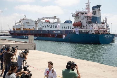 6年ぶりトルコのガザ支援船、イスラエルに寄港 両国和解で再開