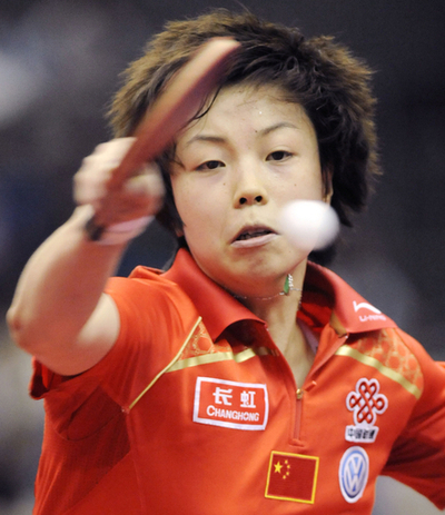 張怡寧 準々決勝進出を決める、世界卓球