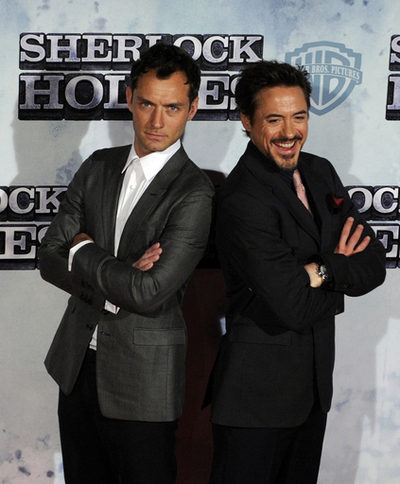 ダウニーJr,＆ロウ登場、スペインで『シャーロック・ホームズ』プレミア
