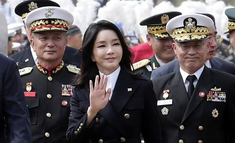 2022年10月1日に開かれた「国軍の日」記念行事に出席したキム・ゴニ（金建希）氏＝大統領室提供(c)news1