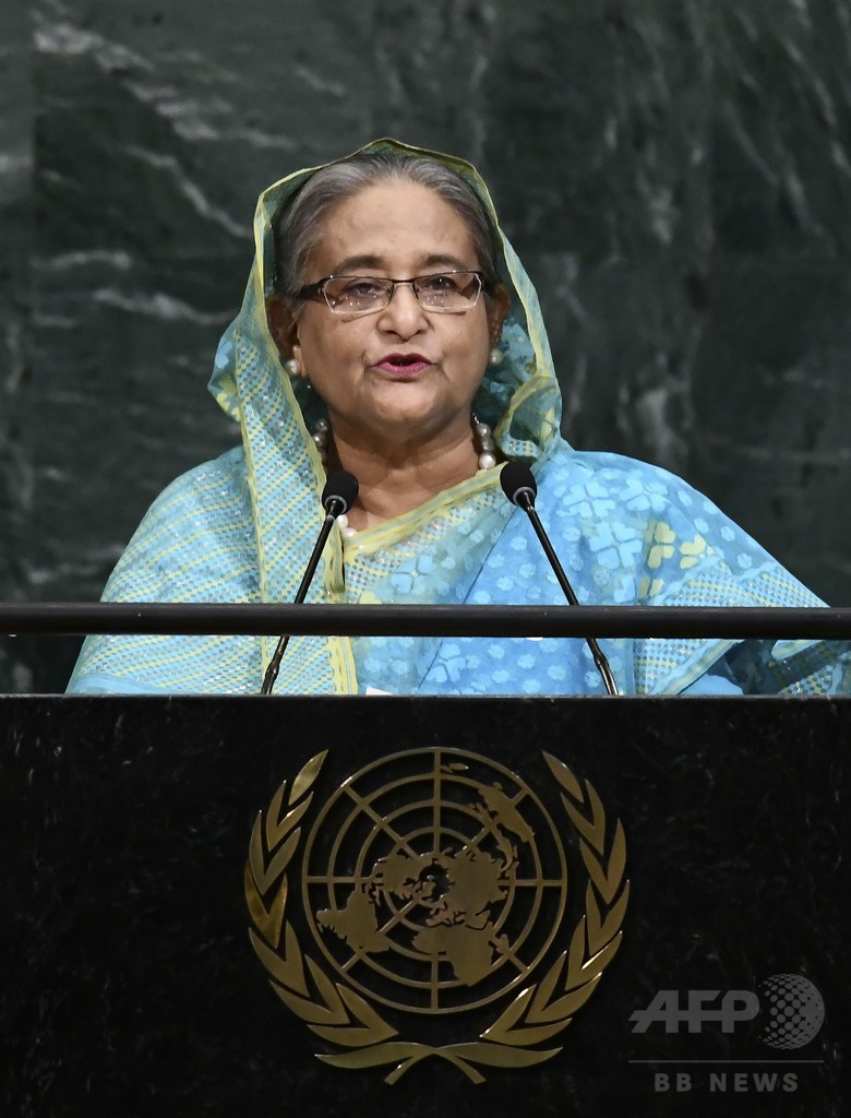 ロヒンギャ問題、国連監視の「安全地帯」設置を提案 バングラ首相