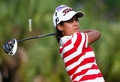 女子ゴルフ、CMEグループ・ツアー選手権（CME Group Tour Championship 2014）3日目。17番でティーショットを打つジュリエッタ・グラナダ（Julieta Granada、2014年11月22日撮影）。(c)AFP/Getty Images/Sam Greenwood