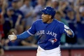 16MLBプレーオフ、ア・リーグ優勝決定シリーズ（7回戦制）、トロント・ブルージェイズ対クリーブランド・インディアンス。三塁打を放ち喜ぶトロント・ブルージェイズのエセキエル・カレーラ（2016年10月18日撮影）。(c)AFP/Getty Images/Elsa