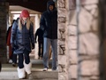 フランス・バルディゼール（Val d&apos;Isere）を歩くリンゼイ・ボン（Lindsey Vonn、左）とタイガー・ウッズ（Tiger Woods、2013年12月20日撮影）。(c)AFP/FRANCK FIFE