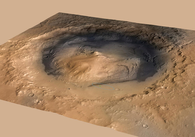 キュリオシティー着陸地点はこんな場所、NASA画像