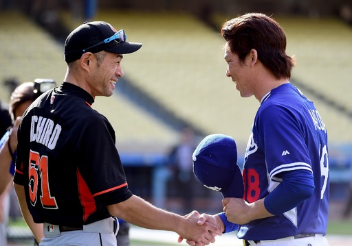 前田健太、先輩大リーガーのイチローと初対面 写真8枚 国際ニュース
