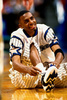 ORLANDO, FL - APRIL 17: Anfernee Hardaway #1 of the Orlando Magic gets ready before a game against the Washington Bullets on April 17, 1995 at the Amway Arena in Orlando, Florida. (c)AFP/Getty Images/NBAE/NBA Photos