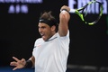全豪オープンテニス、男子シングルス決勝。フォアハンドを打つラファエル・ナダル（2017年1月29日撮影）。(c)AFP/WILLIAM WEST