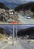 東日本大震災の被災地の震災直後の様子と、2012年1月の様子。

写真上は岩手県陸前高田市の津波被災地（2011年3月22日撮影）。写真下は現在の様子（2012年1月15日撮影）。(c)AFP/NICOLAS ASFOURI/TORU YAMANAKA