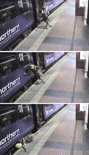 お酒はほどほどに！駅ホームから転落する女性、英バーンズリー