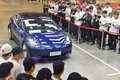 テスラ上海ギガファクトリーで行われた中国製モデル3の従業員車主向け車両出荷式（2019年12月30日撮影）。(c)CNS/曹磊