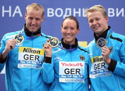 ドイツ、オープンウオーター5キロ団体で連覇 第16回世界水泳