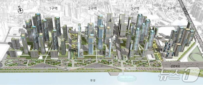 ソウル市が提供した聖水戦略整備区域第1～4地区の位置図(c)news1