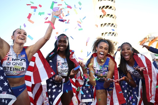 米国が女子4×400mリレー優勝、予選出場フェリックスにもメダル 世界