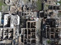 ウクライナの首都キーウ近郊のイルピンで、破壊された住宅街の空撮写真（2022年4月24日撮影、資料写真）。(c)Genya SAVILOV / AFP