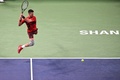 男子テニス、上海オープン、シングルス2回戦。リターンを打つノバク・ジョコビッチ（2024年10月5日撮影）。(c)Hector RETAMAL/ AFP