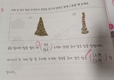 「念入りに作られた塔」はいったいどちら？…韓国・小学生への出題に大人が本気の論争