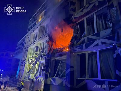 ロシアの夜間攻撃で2人死亡 キーウ州、有志国首脳会議控え