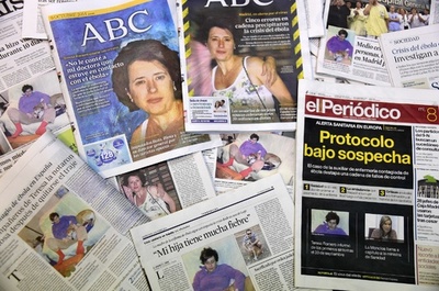 エボラ感染のスペイン女性看護師、「深刻な生命の危機」